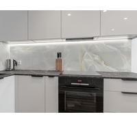 CAMELEO Crédence cuisine adhésive vinyle imitation onyx gris et or, 200 x 40 cm - Convient aussi comme adhésif décoratif pour meuble - résistant et imperméable