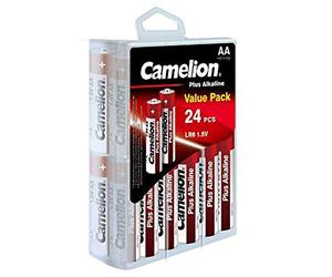 Camelion 11112406 Boîte à accrocher de 24 piles alcalines AA