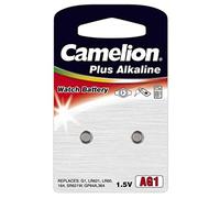 Camelion 12000201 Pack de 2 Piles Bouton Alkaline AG1/LR60/LR621/364 1,5 V