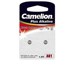 Camelion 12000201 Pack de 2 Piles Bouton Alkaline AG1/LR60/LR621/364 1,5 V