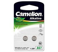 Camelion 12000207 Pack de 2 Piles Bouton Alkaline AG7/LR57/LR926/395 1,5 V