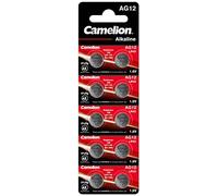 Camelion Piles alcalines AG12/LR43/LR1142/301/386/186 1,5V sans mercure (0% Hg) Pack de 10