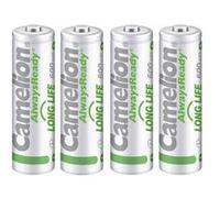 Camelion 17406403 Batterie Ni-MH, HR03/AAA/Micro, Chrome 600 mAh, Lot de 4 HR6/AA/Mignon/600 mAh/4pièces Chrom