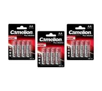 Camelion Lot de 3 Blisters 4 piles LR06/AA Plus Alcaline 1,5V