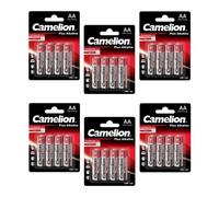 Camelion Lot de 6 Blisters 4 piles LR06/AA Plus Alcaline 1,5V