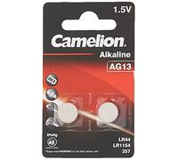 Camelion Pile alcaline LR44 (AG13/357) 1,5V Sans mercure – Lot de 2 Blister