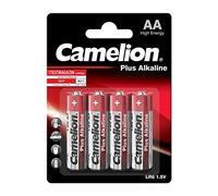 Camelion Plus LR06 Blister de 4 Piles Alcalines AA Rouge