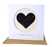 Camellia Bees Carte de 8e anniversaire de mariage en bronze pour elle et lui, fil de cuivre rouge bronze, carte faite à la main pour couple heureux, épouse, mari (08ème)