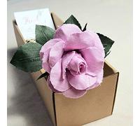 Camellia Bees Linen Rose 4ème année Cadeau de Mariage Rose en Lin Fait à la Main pour la Saint Valentin Fête des mères Simple Longue Tige Lin Coton Fleur Rose