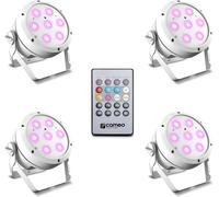 Cameo ROOT® PAR 4 WH SET 1 - Set composé de 4 x CLROOTPAR4WH avec télécommande infrarouge - Projecteurs PAR LED