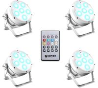 Cameo ROOT® PAR 6 WH SET 1 - Set composé de 4 x CLROOTPAR6WH avec télécommande infrarouge - Projecteurs PAR LED