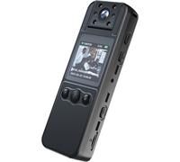 caméra 1080P pour le corps avec enregistrement audio et vidéo, caméra portable, mini-webcam, objectif pivotant à 180°, vision nocturne IR, alarme à un bouton, clip dorsal, sangle de cou pour les livra