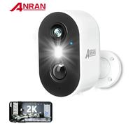 Caméra à batterie rechargeable ANRAN 2K, caméra WiFi 2,4 GHz, caméra de surveillance domestique sans fil, caméra de sécurité avec détecteur PIR, indice de protection IP65, compatible avec