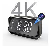 Caméra cachée sans fil 4K Nanny Horloge Cam Night Version 2.4G & 5G | Vision nocturne et alertes de détection de mouvement, enregistrement de sécurité, contrôle par application de téléphone