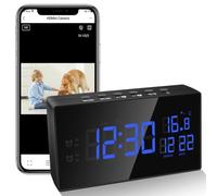 Caméra Cachée WiFi 2.4/5G, Mini Caméra Espion Cachée, Micro-Caméra Espion | Horloge Réveils Caméra Cachée, WiFi, HD 1080P, Vision Nocturne, Détection Mouvement, Enregistrement 24/7, Vue APP