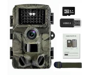 Caméra Chasse Piège Photo 4K 60MP WiFi App, 46 LED IR 25m Nuit IP66 120° | 4K UHD + 60MP, 46 LED 940nm Invisibles, Déclenchement 0,1s, IP66 Étanche, Contrôle App WiFi, 32Go SD Incluse, -30°C à +70°C