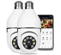 Caméra D'ampoule PTZ Caméra Surveillance WiFi 5G Extérieure sans Fil 1080P IP Caméra Étanche 360° Vision Nocturne Couleur Détection Humaine AI 2xSpot LED et Sirène Audio Bidirectionnel (Blanc)