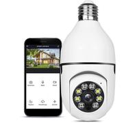 Caméra D'ampoule WiFi E27,Caméra Sécurité Extérieure sans Fil À 360 Degrés,Système Caméras Surveillance Domicile 1080P,Détect[O1061]