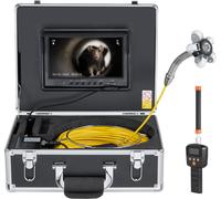 Caméra de canalisation SucceBuy avec localisateur 512 Hz, 165 pieds/50 m de diamètre, caméra d'inspection des égouts 9 pouces avec mise à niveau automatique, zoom 36x, caméra de plomberie avec 12 lumi