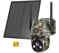 Caméra de chasse 4G - Caméra de sécurité solaire - Carte SIM - 2K - IP66 - Noir