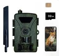 Caméra de chasse 4G LTE avec carte SIM, vidéo 4 K/60 MP, application de transmission mobile, transmission en direct, détecteur de mouvement, vision nocturne, temps de déclenchement de 0,1 s, caméra de
