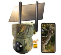 Caméra de chasse 4G LTE solaire 360° 2K avec application de transmission mobile sans fil vision nocturne couleur PIR carte SIM illimitée IP66 étanche