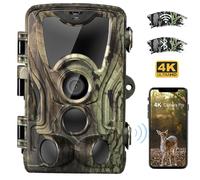 Caméra de chasse 4K avec vidéo en direct, contrôle par application Bluetooth, caméras pour la faune, vision nocturne 30MP, IP66, pièges photo WIFI801PRO WIFI801PRO