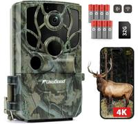 Caméra de chasse 4K Wi-Fi usogood avec application mobile, carte de 32 Go et 8 piles AA