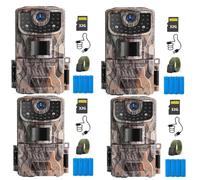 Caméra de chasse avec détecteur de mouvement, vision nocturne 2K, 36 MP, écran couleur 2,0 pouces, LED IR 850 nm, temps d'exposition de 0,3 s, norme IP66, étanche, lot de 4