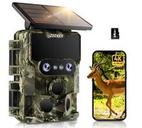 Caméra de Chasse Double Objectif 4K WiFi Bluetooth, iZEEKER 48MP Piege Photographique avec Vision Nocturne Starlight, Vidéos H.264 Ultra HD Temps de Déclenchement 0,1s avec Carte SD 32Go et 4 Piles AA