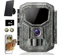 Caméra de Chasse , Piège Photo 4K 60MP, Connectée au Téléphone | Vision Nocturne Animaux, Déclenchement 0,1-0,3s, Grand Angle 120°, IP66, Caméra Animaux Extérieur avec Carte SD 32Go