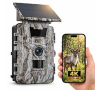 Caméra de Chasse Solaire, WiFi Vision Nocturne Piege Photographique 4K 60MP | Animaux Caméra de Surveillance avec IR LED, 5200mAh Batterie Rechargeable, 120 ° Angle, 0,1s Dclenchement, Étanche IP66