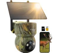Caméra de chasse usogood 4G LTE à énergie solaire 360° 2K avec carte SIM et carte mémoire de 32 Go, application de transmission sur smartphone, étanche, batterie 7800 mAh