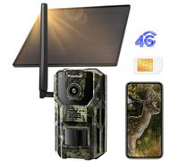 Caméra de chasse Usogood 4G LTE avec carte SIM solaire, caméra de chasse 2K avec application de transfert vers téléphone portable, GPS, vision nocturne, déclencheur 0,2 s