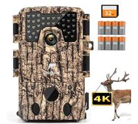 Caméra de chasse Usogood 4K 48 MP avec carte de 32 Go, 8 piles, détecteur de mouvement, vision nocturne, grand angle 120°, infrarouge, étanche