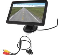caméra de recul haute définition de 7 pouces 170�� Grand angle Caméra de recul étanche avec vision nocturne pour remorque RV Caméra à trou rond