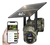 Caméra de sécurité 4G, caméra de chasse avec carte SIM, caméra de surveillance sans Wi-Fi pour l'extérieur, 2K HD, vision nocturne en couleur, détection de mouvement PIR, résistante aux intempéries