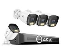 Caméra de sécurité 4K PoE pour l'extérieur - Caméra extérieure Ultra HD de 8 mégapixels avec un angle de vision de 128°