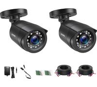 Caméra de sécurité CCTV, résolution Full HD 1080P, vision nocturne jusqu'à 24 m, objectif 3,6 mm, indice d'étanchéité IP66, température de fonctionnement de -20 à +50 °C