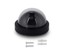 Caméra de sécurité de Surveillance Factice en Faux Dôme, Caméra Leurre Simulée avec Lumière LED pour la sécurité Intérieure et Extérieure en Plastique Noir