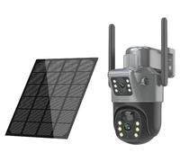 Caméra de sécurité, double objectif, résolution 8MP, caméra WIFI sans carte mémoire