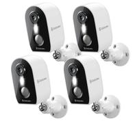 Caméra de sécurité extérieure, résolution 2K, connexion sans fil, 4 pièces