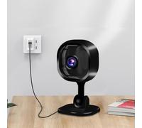 Caméra de sécurité HD 1080p pour mini caméra IP sans fil, caméra de vidéosurveillance WiFi d'intérieur avec vision nocturne, détection de mouvement, application (noir)