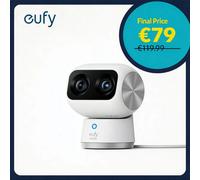 Caméra de sécurité intérieure Eufy Security S350, double caméra, caméra de sécurité 4K UHD avec zoom 8x, 360° ° Caméra, Moniteur pour bébé, Caméra pour animaux de compagnie, Détection