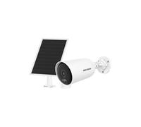 Hikvision Caméra de sécurité IP Bullet DS-2CFS04/4G 2,8mm IP66 avec panneau solaire IP65 Blanc