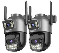 Caméra de sécurité, résolution 10 Mpx, connectivité Wi-Fi double bande, lot de 2 caméras 10 Mpx, prise européenne