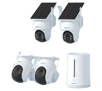 Caméra de sécurité, résolution 2560*1440P, batterie rechargeable à énergie solaire, prend en charge jusqu'à 4 caméras, vision nocturne couleur et infrarouge, technologie de détection de mouvement