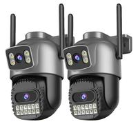 Caméra de sécurité, résolution de 10 Mpx, connectivité Wi-Fi double bande, 2 caméras de 8 Mpx, prise UE