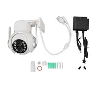 Camera de securite sans fil Wi-Fi avec double objectif PTZ 355 degres, zoom 15x, detection de mouvement, vision nocturne, communication bidirectionnelle, IP66, prise 110-240 V (AU)