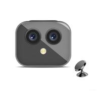 Caméra de sécurité WiFi 4K, compacte sans fil pour mini caméra avec double objectif de nuit pour intérieur et extérieur, surveillance de la maison, noir